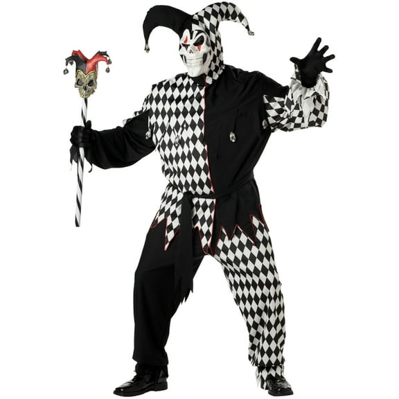 Evil Jester Checkered Adult Costume Mask
