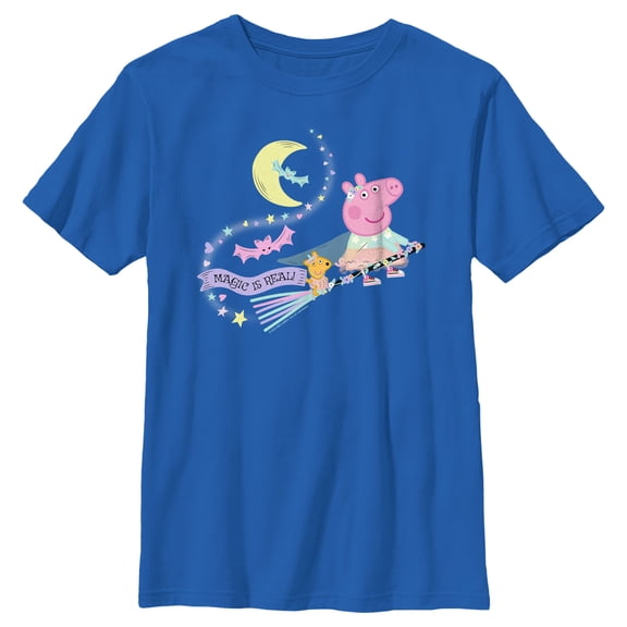 Boy's Peppa Pig Magic Is Real Graphic Tee Royal Blue Large