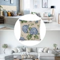 thumbnail image 5 of Farmhouse Pillow Cover Blue Hydrangea Wildflower Spring Cushion Covers Watercolor Blue Hydrangea Flowers Cooling Pillowcase Decoration for Sofa Couch 18"x18", 5 of 7