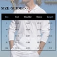 thumbnail image 2 of Mens Linen Beach Hoodie Lace-Up V-Neck Long Sleeve T-Shirt Lightweight Sweatshirts Pullover Summer Hippie Shirts, L, 2 of 5