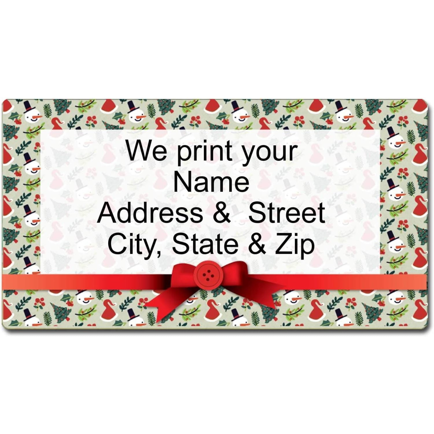 Gift Wrap Christmas Address Labels Holiday Return Address Label