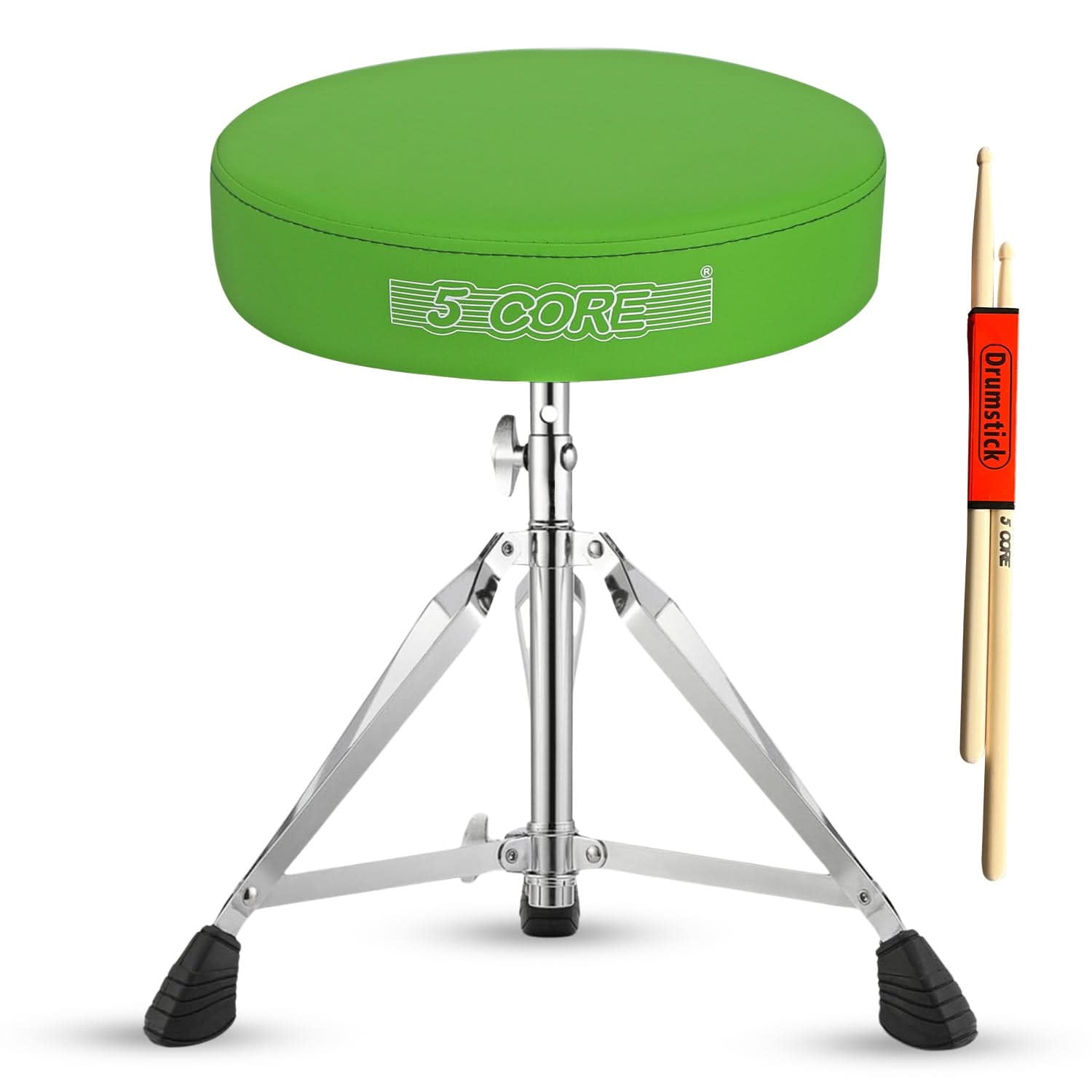5 Core Drum Throne 3 Inch Thick Padded Comfortable Guitar Stool Double Braced Drummer Chair Height Adjustable Musician Seat For Adults And Kids Blue - DS CH BLU