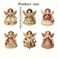 thumbnail image 3 of Christmas Ornaments, Vintage Angel Christmas Tree Decorations Set 6pcs Retro Hanging Figurines Holiday Ornament for Home Indoor Party Décor, 3 of 6