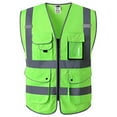 thumbnail image 2 of JKSafety 9 Pockets Class 2 High Visibility Zipper Front Safety Vest With Reflective Strips, Meets ANSI/ISEA Standards (150-Green, XX-Large), 2 of 4