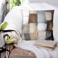 thumbnail image 3 of Pillow Covers 16x16 Set of 2, Gray Brown Throw Pillow Covers Decorative Couch Cushion Cover, Abstract Oil Painting Color Blocks Microfiber Soft Square Pillowcases for Bedroom Living Room Sofa, 3 of 7