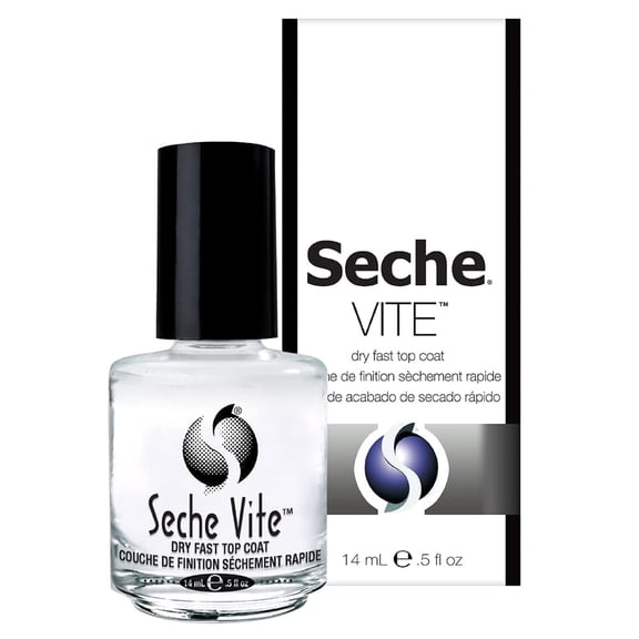 Seche Vite Dry Fast Top Coat Nail Polish, Alcohol-Free Quick Dry Clear Nail Polish, 0.5 fl oz, 2 Pack
