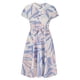 thumbnail image 1 of TRKIYQC Vestido de verano para mujer, manga corta, cuello en V, estampado a la moda, cierre de botón, vestido con cinturón TRKIYQC Casual, 1 of 8
