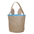 thumbnail image 3 of Bolsa de compras y regalo reutilizable con orejas de conejo Cesta para huevos de Pascua de yute de doble capa azul, 3 of 7