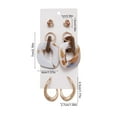 thumbnail image 3 of 3 Pairs Of Women's Earrings Silvers Needle Earring Set Women's Thick And Lightweight Earrings Women's Jewelry Gift, 3 of 7