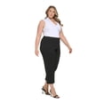 thumbnail image 3 of CALVIN KLEIN Womens Black Zippered Pocketed Hook And Bar Closure Wear To Work Cropped Pants Plus 24W, 3 of 5