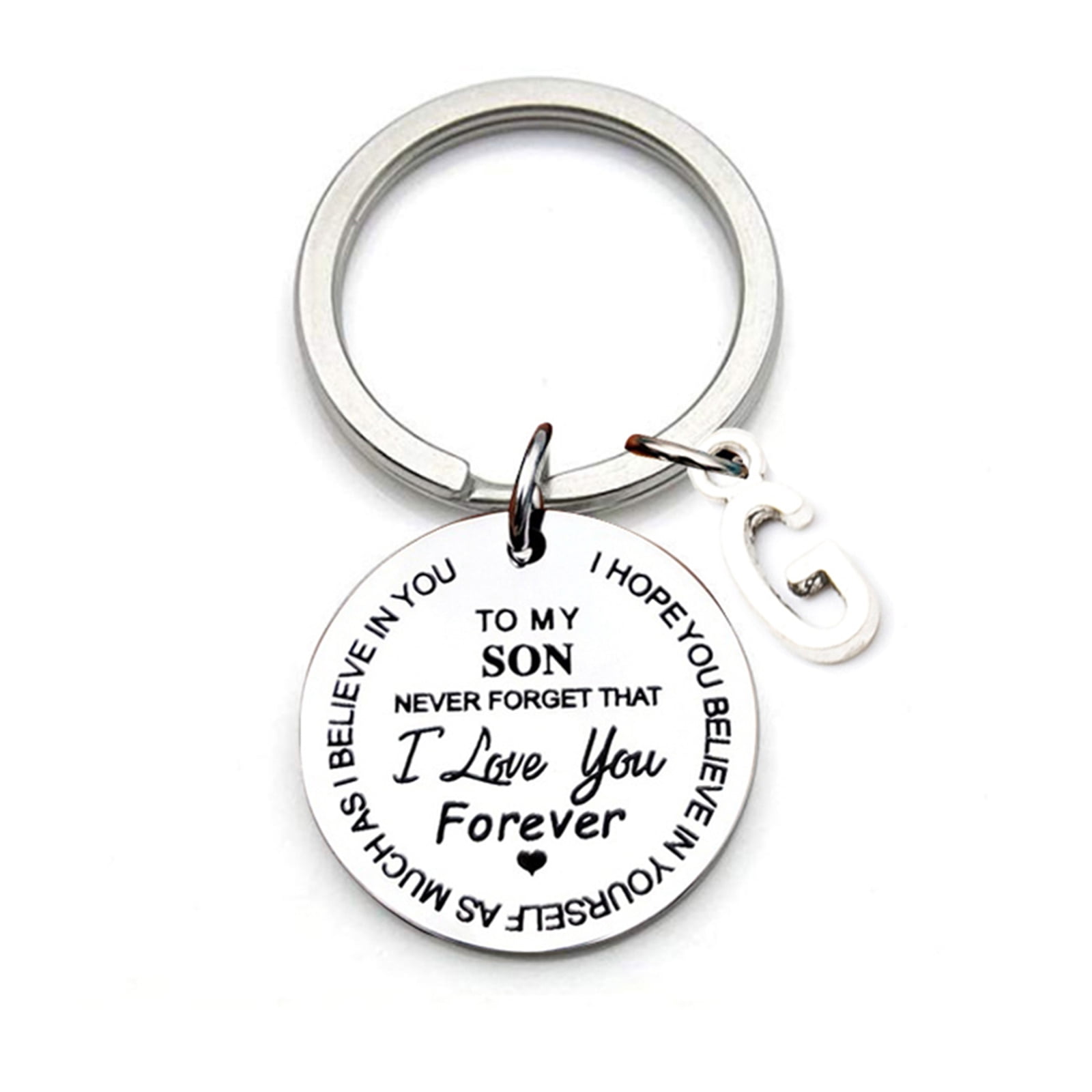To My Son Key Chain Stronger Charm Family Gifts Key Ring for Kids Sons 