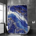 thumbnail image 2 of FREEAMG Bath Curtains Shower Curtain Blue Marble and Gold Bathroom Waterproof Machine Washable Fabric Decor Shower Curtains for Bathroom, 72x72 inch, 2 of 6