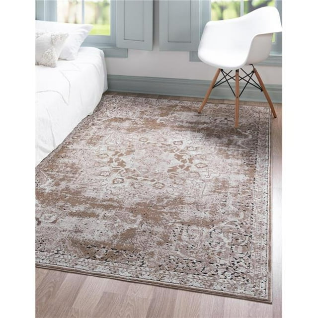 Unique Loom 3146807 5 x 8 ft. Chateau Roosevelt Rectangular Rug, Light Brown