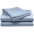 thumbnail image 2 of Crystal Towels Microfiber Bed Sheets Set - 3-Piece Soft Sheet Set, Stripe Pattern w/Sateen Finish, Full Size Sheets Deep Pocket Set - Light Blue, 2 of 4