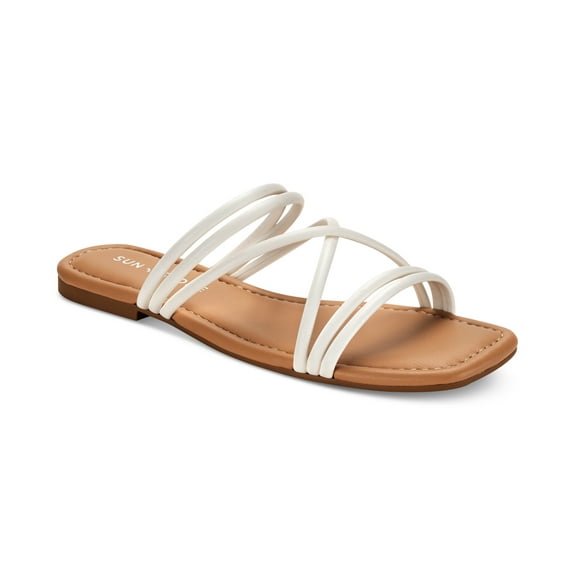 Sun Stone Quinley Slip-On Flat Sandals White 10M