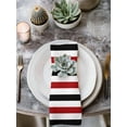 thumbnail image 2 of Red Black Stripe Cloth Napkins Set of 4 Reusable Dinner Napkins, Farmhouse Watercolor Modern Geometric Cocktail Napkin Washable Table Napkins for Wedding/Holiday Party/Baby Shower 20"x20", 2 of 7