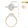 thumbnail image 4 of Angara Natural 1 Ct. Aquamarine with Diamond Vintage Inspired Ring in 14K Rose Gold for Women (Ring Size: 12), 4 of 9