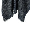 thumbnail image 4 of XFLWAM Women Knitted Shawl Wrap Poncho Sweater Bohemian Style Striped Fringed Shawl Cape Outwear Dark Gray Free Size, 4 of 5