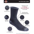 thumbnail image 2 of Calcetines Dickies Dri-tech Moisture Control Mid-Crew, azul marino (6 pares), 2 of 5