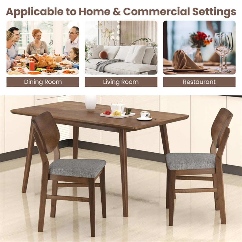 Barara King Dining Chair,Dining Room Chair,Farmhouse Upholstered Kitchen Chairs Set of 2 with Rubber Wood Frame-Gray
