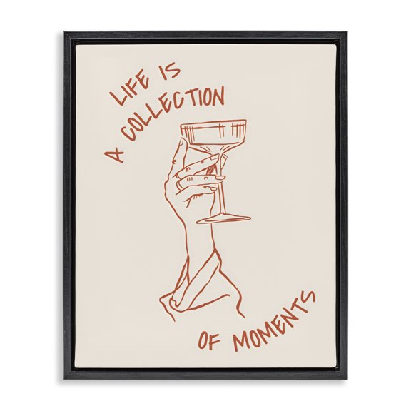 Stupell Industries Life Is A Collection of Moments Toast Black Framed Floater Canvas Wall Art, design by The Prints Vibe