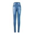 thumbnail image 5 of Guieoi High Rise Skinny Jeans for Women Pull On Jeans for Women Stretch Women Hight Elastic Waisted Hole Denim Jeans Stretch Slim Pants Length Jeans, 5 of 9