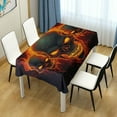 thumbnail image 7 of Fire Skulls Rectangle Tablecloth Waterproof Polyester Table Clothative Stain Resistant & Wrinkle Resistant Washable Table Cover for Dining Table/Party/Camping 54x54 Inch Decor Gift, 7 of 7