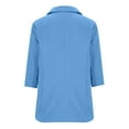thumbnail image 6 of Yigetop Blazers for Women Business Casual, Ladies' Button Down Solid Color Cardigan Small Suit with Pockets and Three Quarter Sleeves 3/4 Sleeve Blazer for Women Light Blue S, 6 of 6