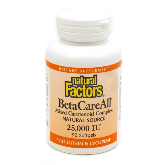 Natural Factors BetaCareAll 25,000 IU, Vitamin A for Healthy Skin, Vision and Immune Function, 90 Softgels