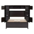 thumbnail image 4 of Full Size Platform Bed with 4 Storage Drawers and Bookcase Headboard, Wood Full Bed with All-in-One Cabinet and Shelf, Full Storage Bed Frame for Bedroom, Expresso, 4 of 7