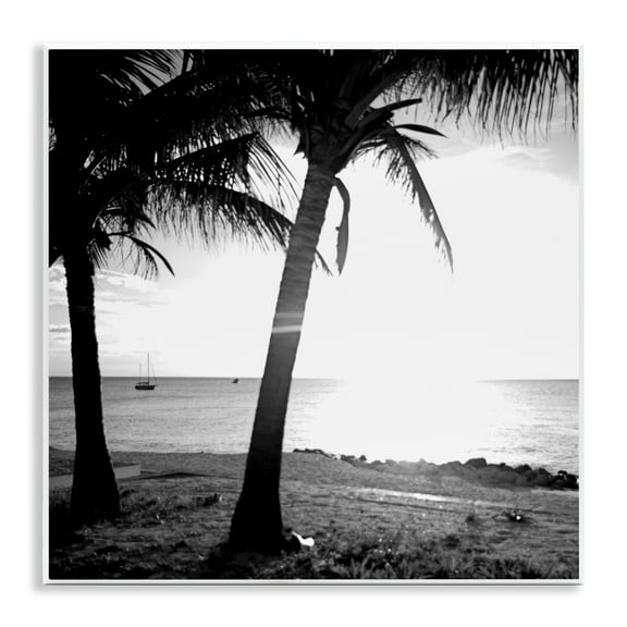 Stupell Industries Palm Tree Silhouettes Coastal Photography Unframed Art Print Wall Art, 12 x 12