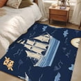thumbnail image 4 of 3'x5' Area Rugs, Navy Blue Boat Coastal Indoor Outdoor Area Rug for Living Room Bedroom, Summer Sea Beach Ocean Nautical Washable Bathroom Rugs Kitchen Floor Carpet Mats Home Decor Aesthetic, 4 of 8