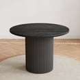 thumbnail image 4 of Rophefx 41.7" Solid Wood Round Dining Table with Handcrafted Relief Pedestal,Circle Dining Table,Black, 4 of 9