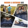 thumbnail image 3 of KingCamp Double Sleeping Bag Queen Size 2 Person Cotton Flannel Sleeping Bags with Pillows for Adult, Lightweight Backpacking Sleep Bag for Couples & Family Blue, 3 of 9