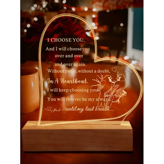 To My Man Gift for Him Anniversary Birthday Gifts for Boyfriend I Love You Gift for Him Fiance Husband Acrylic Night Light Keepsake for Groom Engagement Wedding Valentine Christmas Father's Day Gift