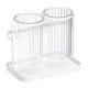 thumbnail image 1 of Organizador de utensilios para encimera, caja de drenaje para palillos, 2 compartimentos divididos, soporte para palillos, color blanco, 1 of 12