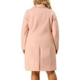 thumbnail image 3 of Agnes Orinda Women's Plus Size Coats Peter Pan Collar Single Breasted Trench Winter Peacoat With Pockets 2X Pink, 3 of 8