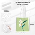 thumbnail image 4 of YFYANG Reusable Cotton Canvas Tote Shopping Bag, Green Flower Pattern Washable Portable Grocery Bag for Daily Travel, 4 of 8