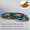 thumbnail image 4 of Platypus Set of 6 Round Microfiber Leather Coasters, 11x11 cm/4.3x4.3 in - Absorbent Drink Mats for Table Decor, Bottom - Stylish and Durable Cup Holders for Home and Office Use, 4 of 6