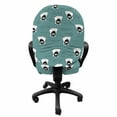 thumbnail image 3 of Nautical Office Chair Slipcover, Marine Sea Animals Crab Images in Cartoon Style on an Aquatic Background, Protective Stretch Decorative Fabric Cover, Standard Size, Green Charcoal Grey, by Ambesonne, 3 of 5