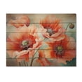 thumbnail image 3 of Designart "Coral Poppies love expression IV" Floral Print on Natural Pine Wood, 3 of 5