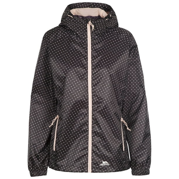 Trespass - Chaqueta Impermeable Indulge de Puntos para Mujer (Negro)