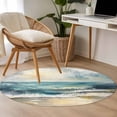 thumbnail image 5 of Area Rug 36in, Watercolor Ocean Waves Beach Floor Carpet Living Room Rug, Abstract Seaside Cloudy Sky Non-Slip Welcome Mat Indoor Rugs for Bedroom Dining Room, 5 of 9