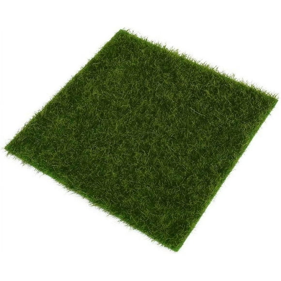 Jinsinto Reusable Plastic Square Artificial Grass Mat 49cm x 70cm Thick Fairy Garden Reliable Fake Lawn 1pcs