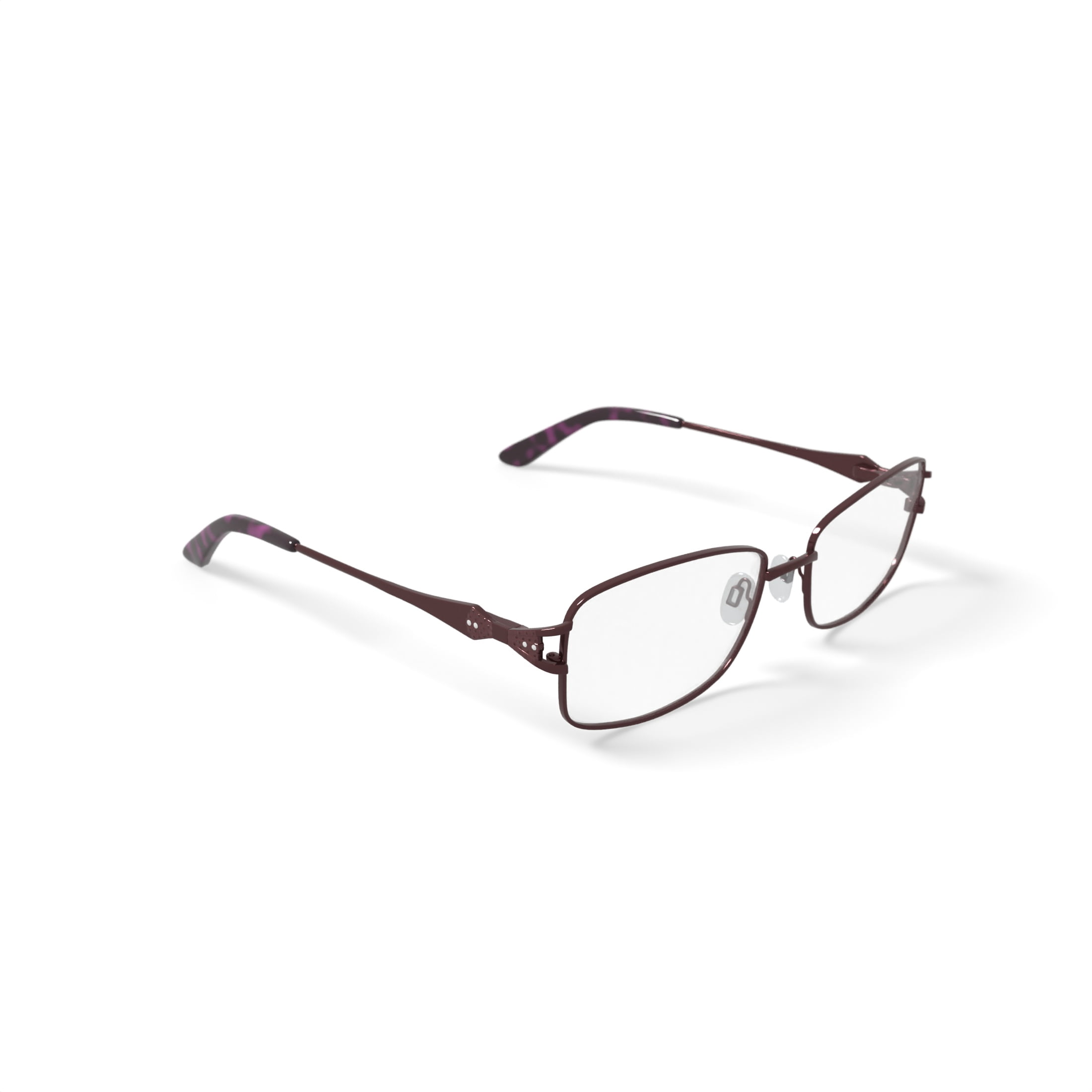 Sophia Loren Women's BR78 Rectangular Prescription Eyeglasses with Case, Purple