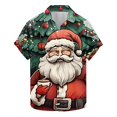 thumbnail image 1 of Camisas de Manga Larga para Hombres, Botón de Impresión Blusa de Cuello, Camisa de Poliéster de Moda Casual, 1 of 5