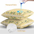 thumbnail image 4 of Throw Pillow Covers 18x18 Inch Set of 2, Yellow Lemons Waterproof Outdoor Pillow Covers, Floral Wreath Leaves Buffalo Plaid Decorative Cushion Pillowcases for Couch, Sofa, Bed, Garden, Patio, 4 of 9