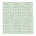 thumbnail image 2 of Ambesonne Spring Shower Curtain, Linear Flowers Boho Print, 69"Wx84"L, Almond Green Magenta, 2 of 4