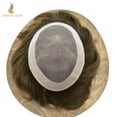 thumbnail image 4 of Lyrical Hair Toupee for Men Fine Mono Mens Toupee Human Hair Replacement Systems Monofilament with NPU Hairpiece for Man Black Brown Blonde Gray Hair Wig Unit, 4 of 6