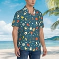 thumbnail image 3 of Sikiie Sports Ball Print Men's Hawaiian Shirt, Summer Beach Button Pocket Short Sleeve T-Shirt,XX-Large, 3 of 7